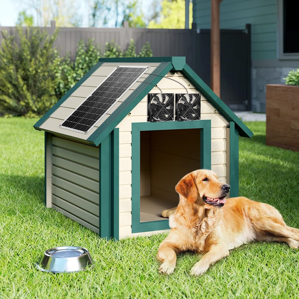 Solar Ventilator, 15W Wetterfester Solarpanel Ventilator mit DC Fan für kleine Hühnerställe, Gewächshäuser, Schuppen, Haustier Häuser, Fenster Auspuff