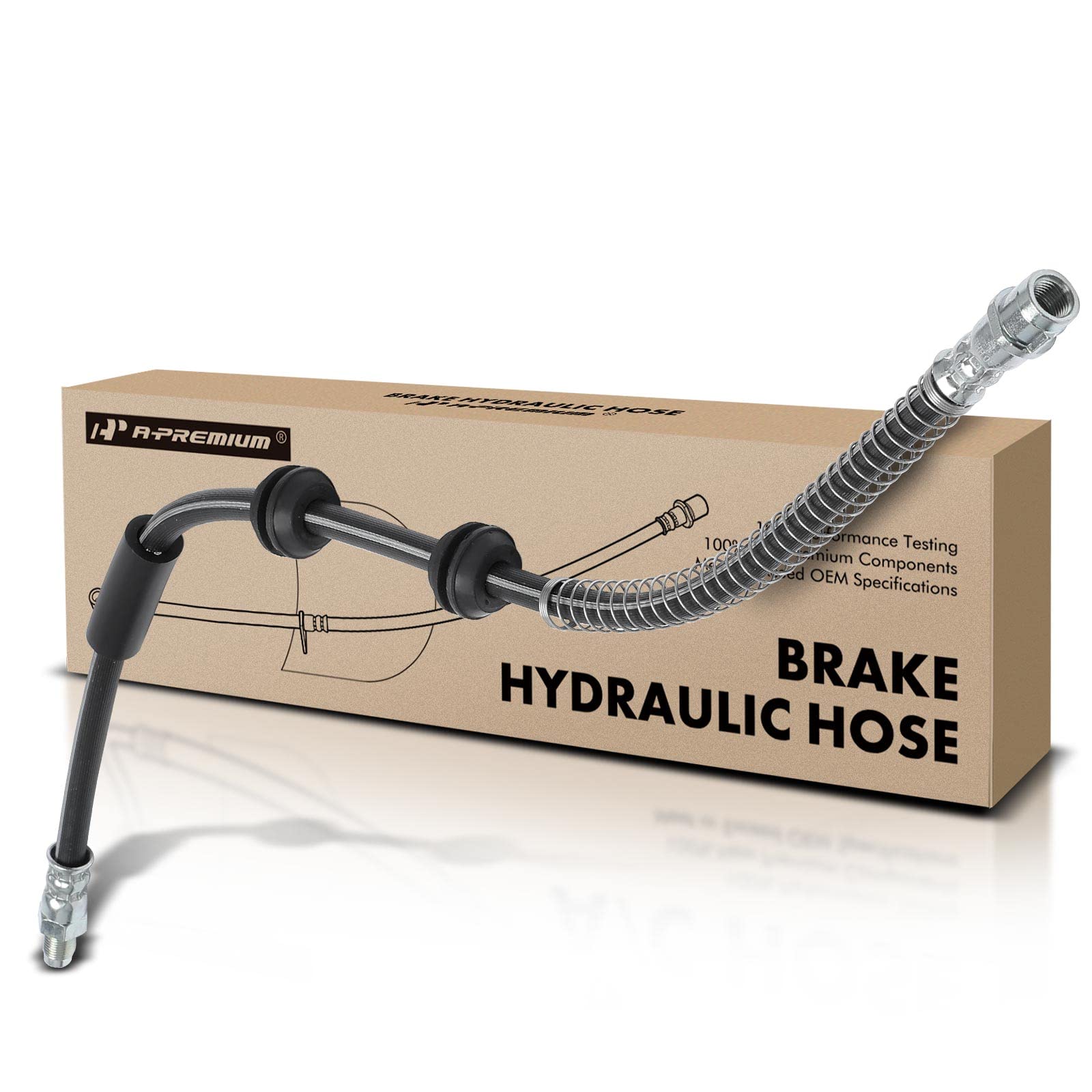 A-Premium Front Driver or Passenger Brake Hydraulic Hose Compatible with Select Mercedes-Benz Models - SLS AMG 2011-2015, AMG GT 2017-2019, AMG GT S 2016-2019 - Replace# 1974280235