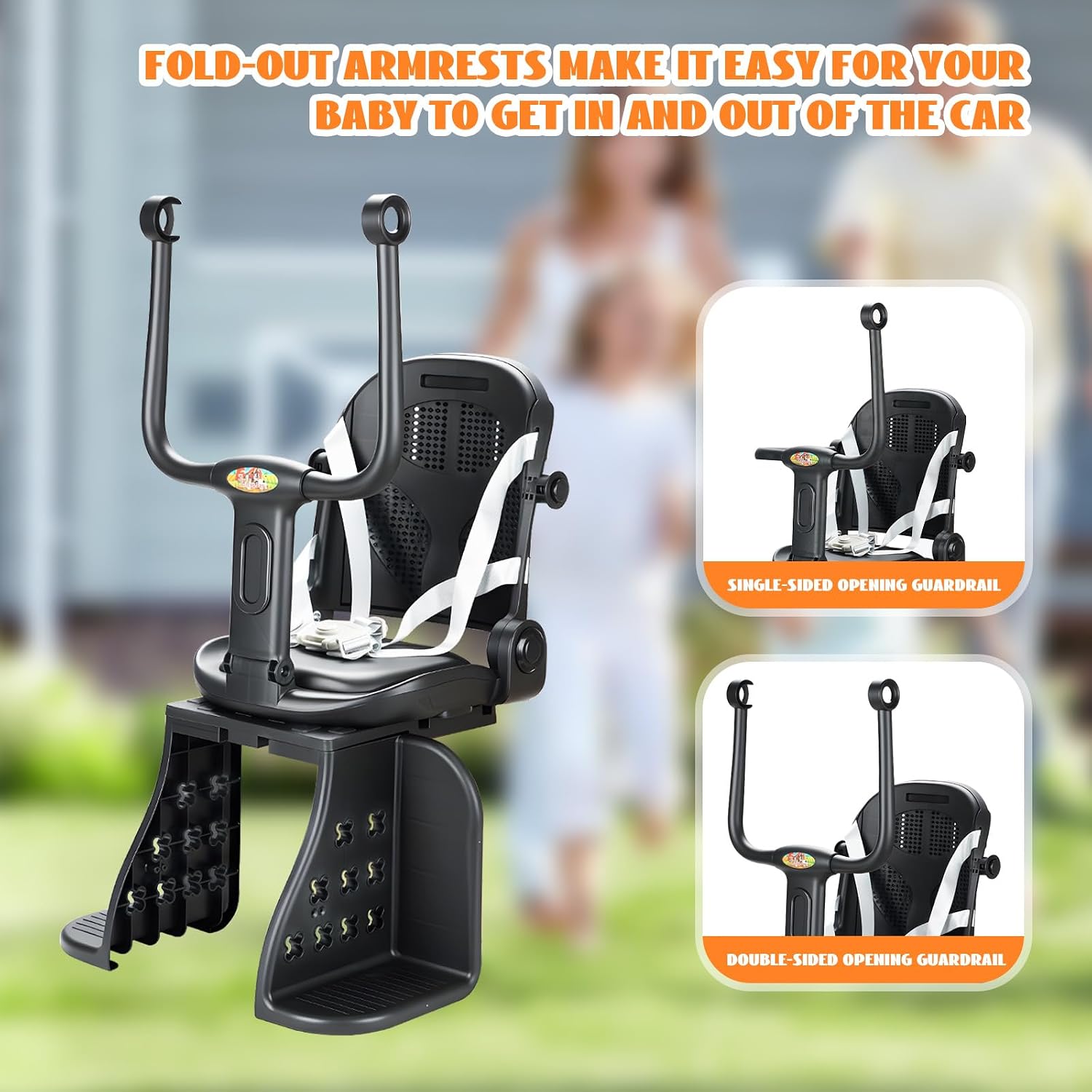 2026 Upgraded Kids Bike Rear Seat, Child Bicycle Seat Adjustable Breathable Backrest Height & 3 Reclining, Rear Wraparound Toddler Bike Seat with Large Footrest Strap