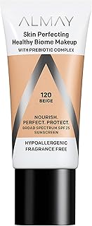 Almay Skin Perfecting Healthy Biome Foundation Makeup with Prebiotic Complex SPF 25, Hypoallergenic, -Fragrance Free, 120 ...
