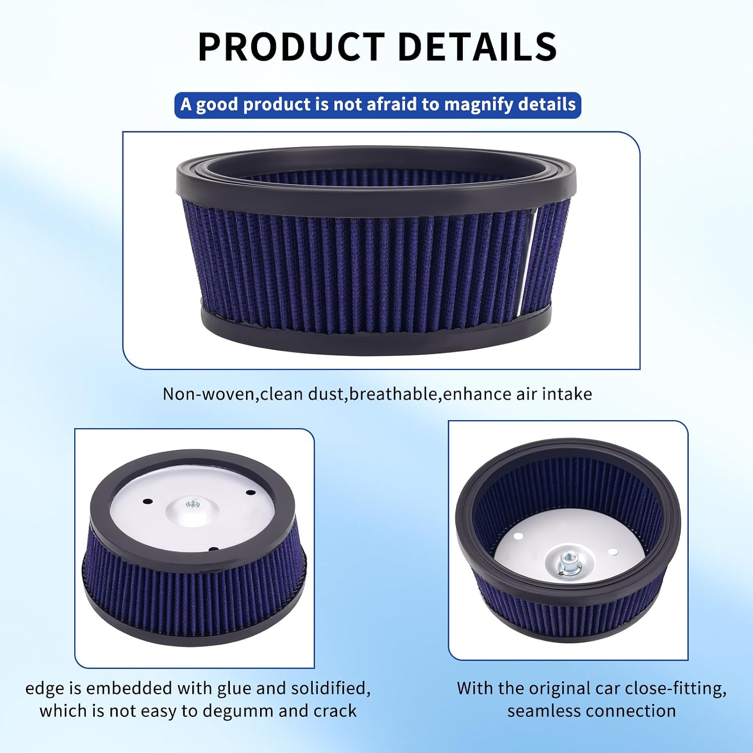 AHL Air Filter Cleaner 29244-08 HD-0818 Compatible with Harley Road King 2008-2015,Street Glide 2008-2015,Tri Glide 2009 2010 2011 2012 2013 2014 2015 2924408 HD0818