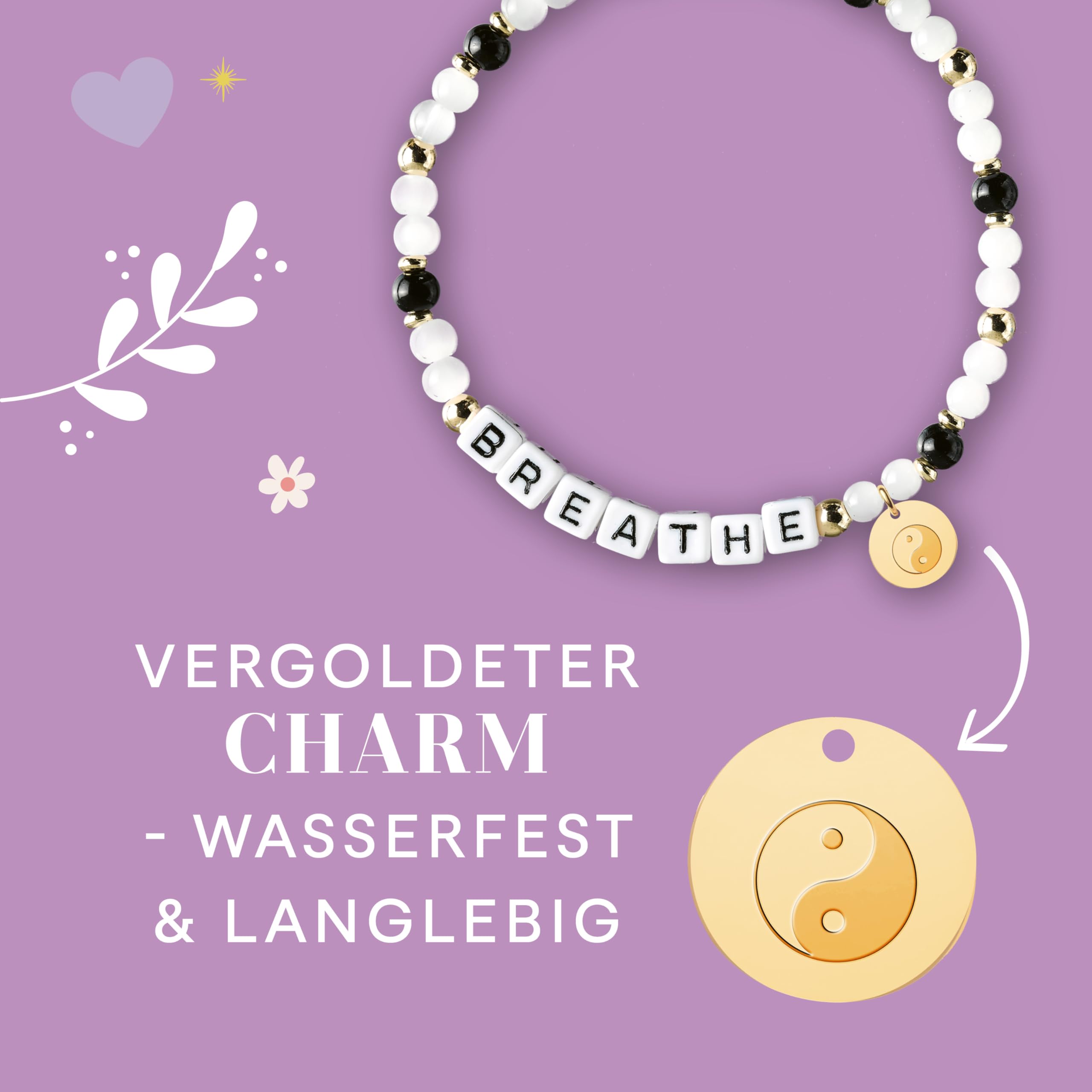 Follow your Feelings - Make your bracelet - Schmuckset Breathe VE, 10 Ex.: Anleitung und Material für ein Armband. Mit gestalteter Geschenkkarte