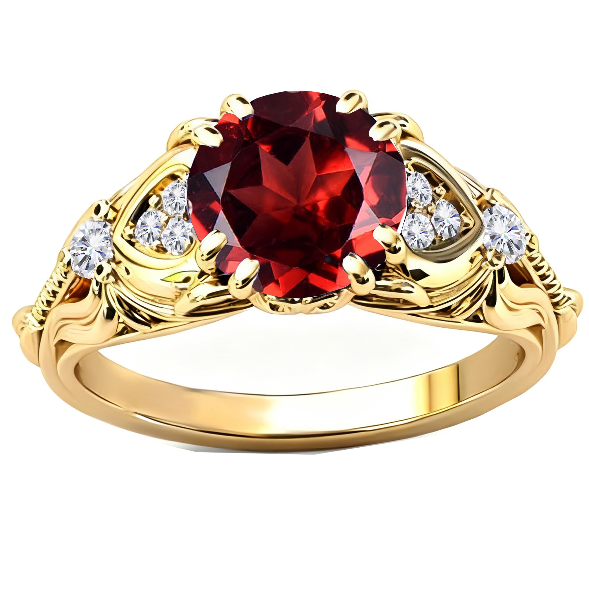 Gemstone Vintage Rings for Women s925 Sterling Silver Round Cut 1.0 Carat Gemstone with Moissanite Promise Engagement Anniversary Ring for Her