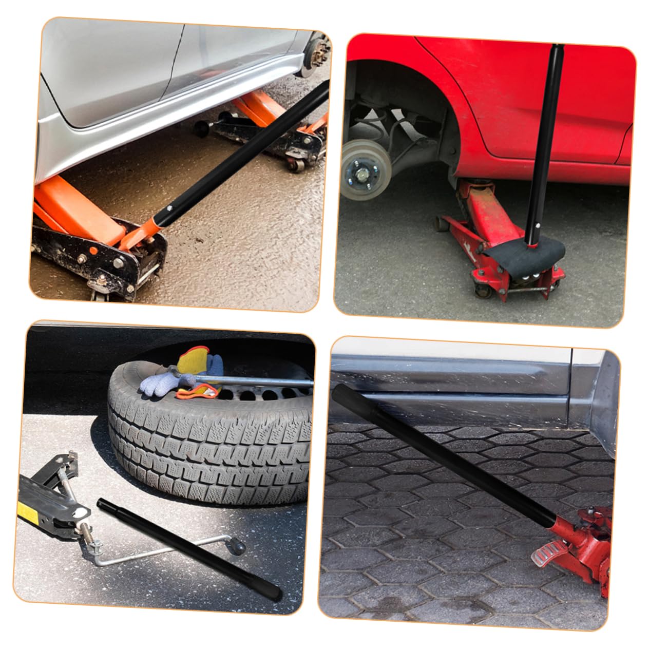 ULTECHNOVO Poignée pour Cric Hydraulique Voiture 3 Tonnes en Métal Robuste Lot de 2 Tiges de Levage Accessoire de Remplacement pour Levage et Entretien Automobile