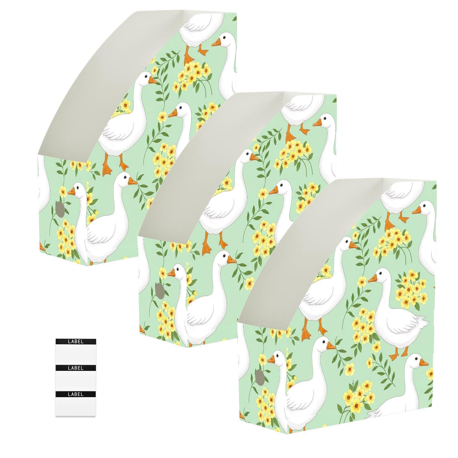 Cartone animato anatra bianco scrivania File Organizer, liscio PP