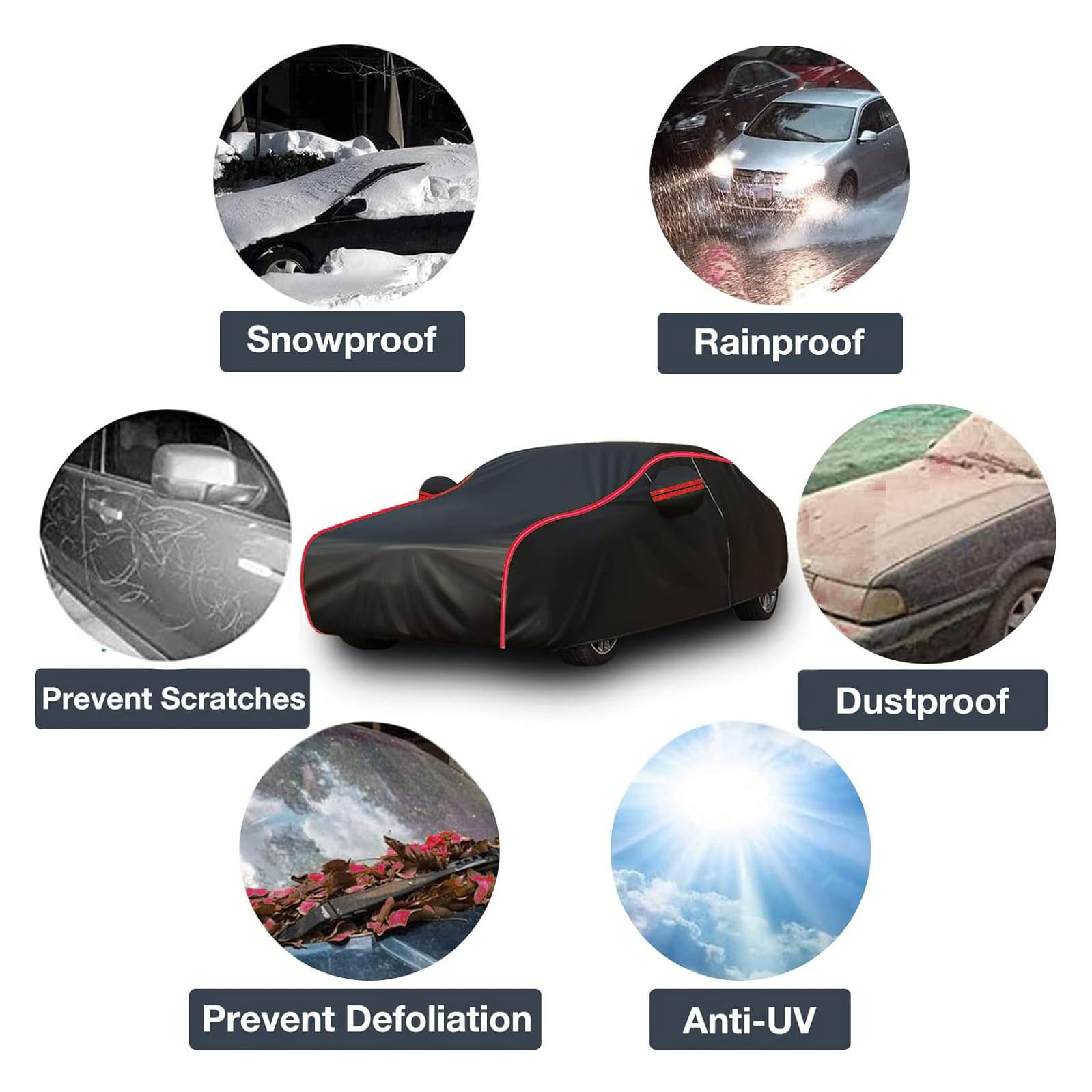 Funda Coche para Skoda Kodiaq 2.0 TSI 2024-2026,Resistente Al Sol, A La Lluvia, Al Polvo,con Cremallera y Cordón Resistente Al Viento