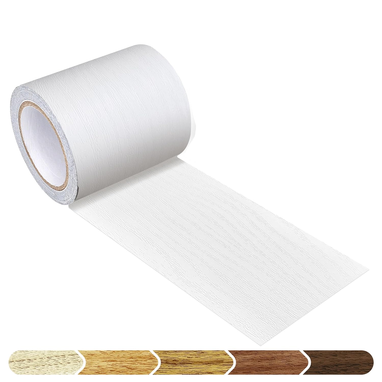 TAPEORA White Colour Wood Border Wallpaper Peel and Stick Wooden Contact Paper for Countertops Border, Wall Corners Stickers and Wall Decor Waterproof Self Adhesive 6x120 Inch