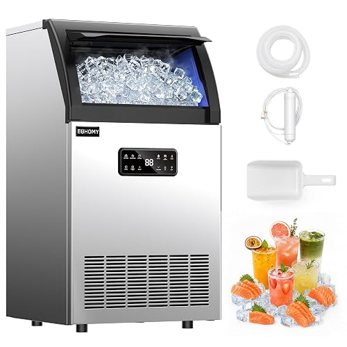 EUHOMY Commercial Ice Maker 120lbs/24H Under Counter 33lbs Bin