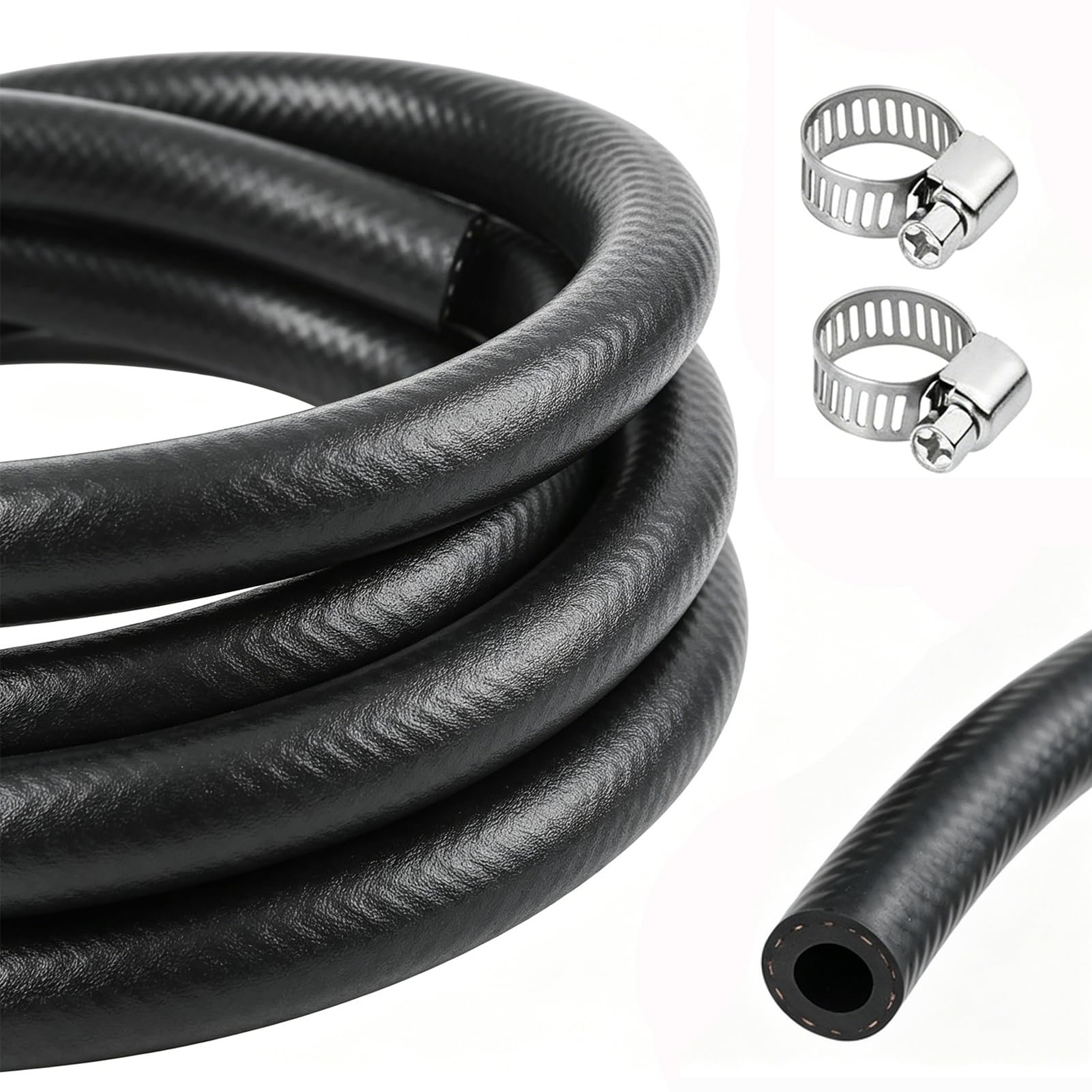 4 mm Dieselschlauch 1 Meter Kraftstoffschlauch mit 2 Schlauchschellen, Benzinschlauch Kit, Kraftstoffschlauch Ölschlauch Dieselschlauch, Kraftstoffleitung für Auto Traktor Schiff