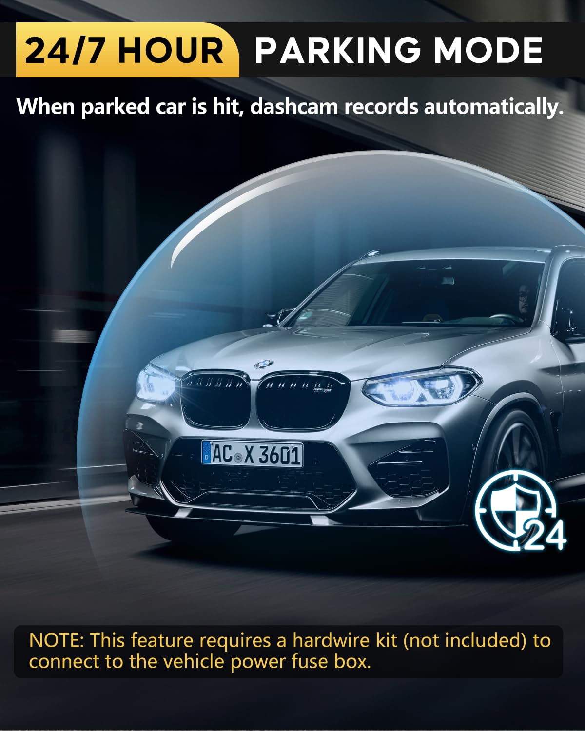 abask Dash Cam Auto, Dashcam 4K, WiFi Integrato, Controllo delle App, con Scheda SD 64G, Visione Notturna, G-Sensor, Monitor di Parcheggio, Registrazione in Loop, Telecamera Auto Grandangolare a 170°