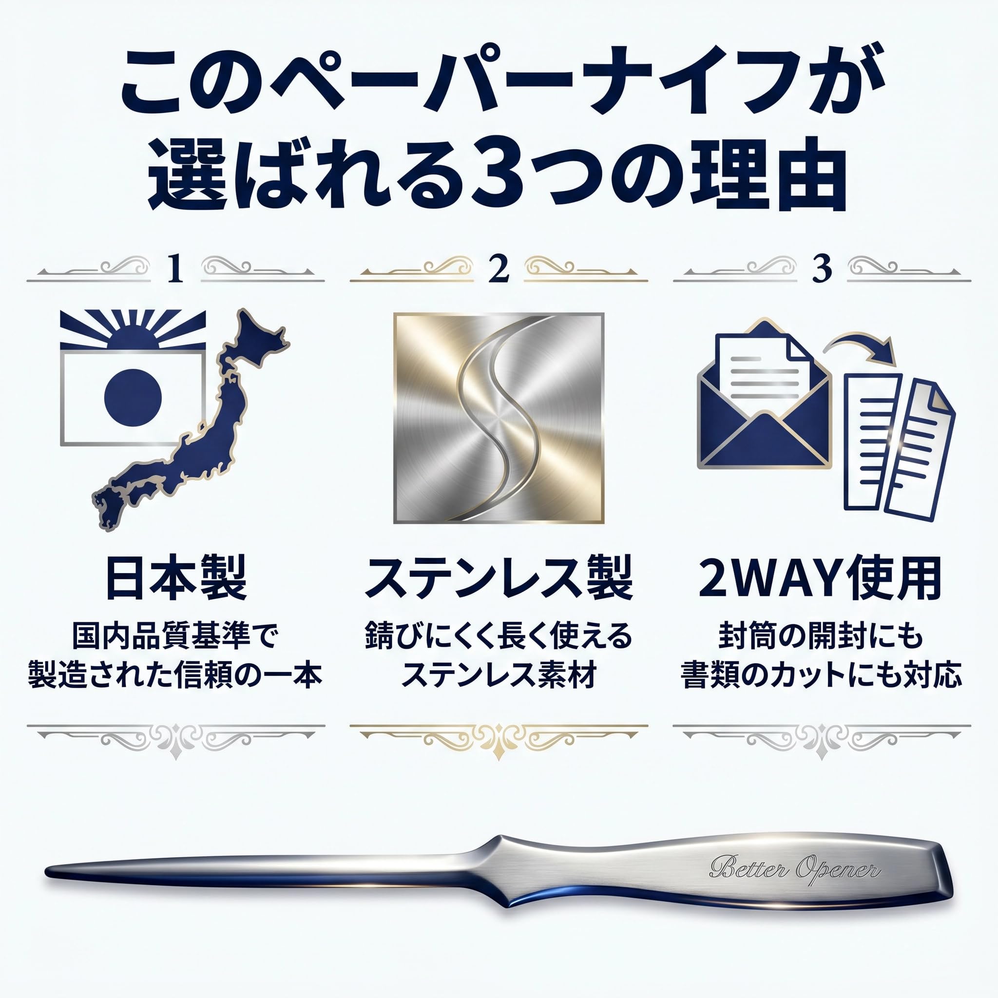 Japanese Stainless Steel Letter Opener
