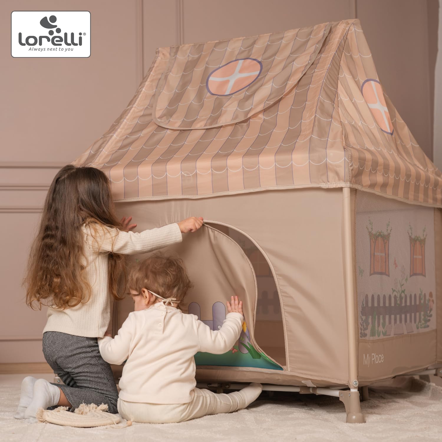 Lorelli Playground My Place kojec dla niemowląt, beżowy