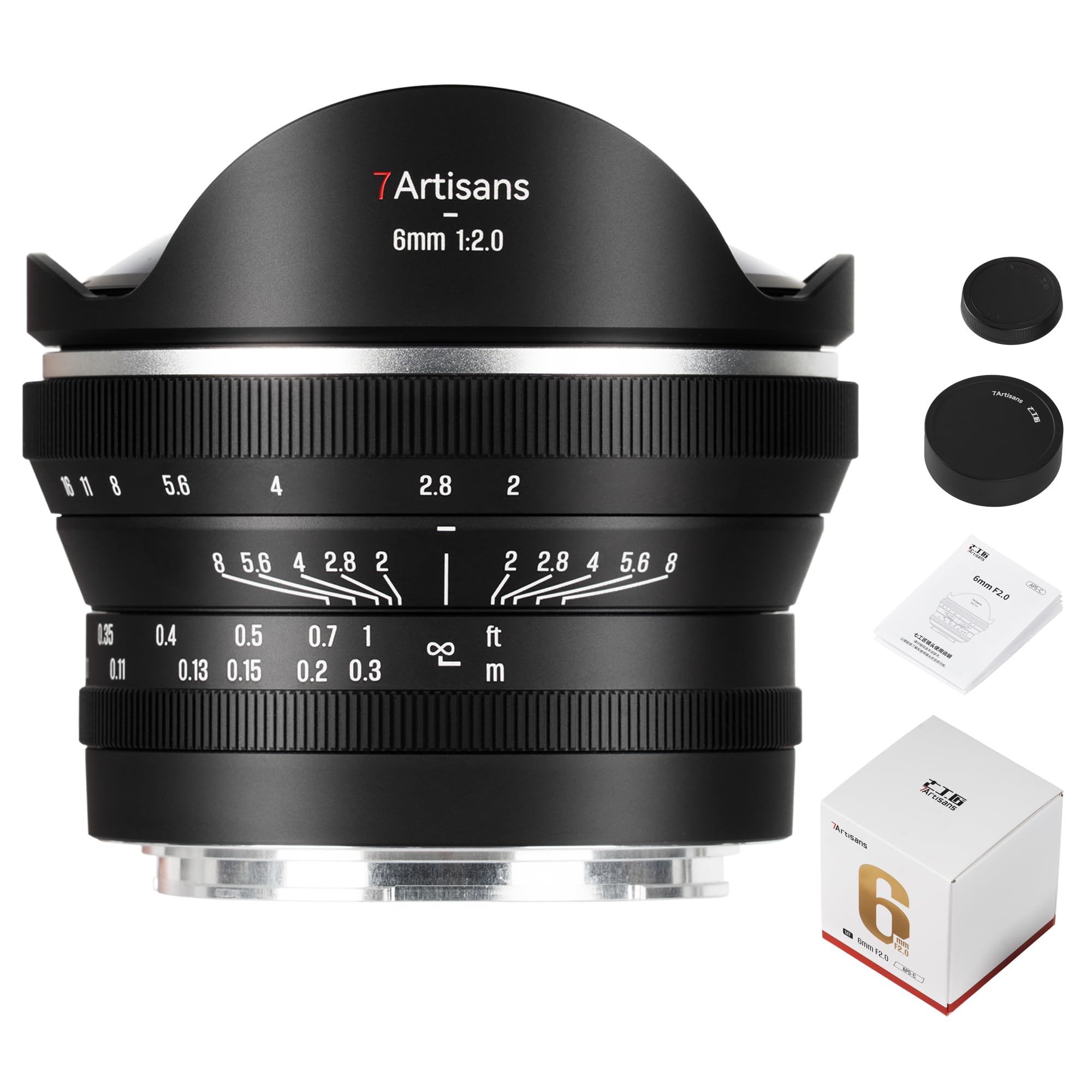 Amazon.co.jp: 7artisans 6mm F2.0 魚眼カメラレンズ APS-C 220° 大画