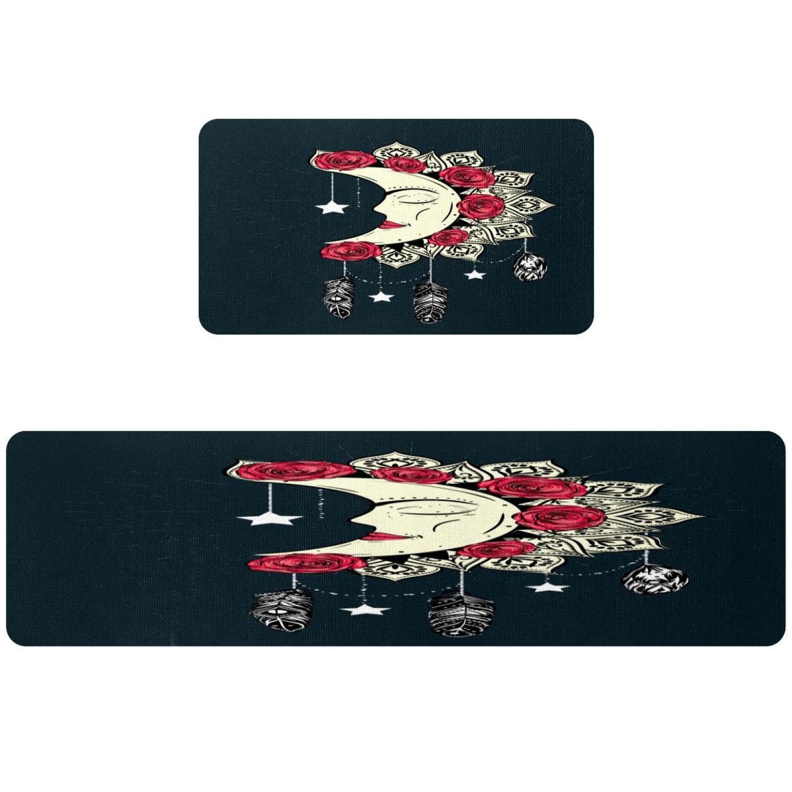 Tapis de cuisine antidérapant lot de 2 lune attrape-rêves lavable
