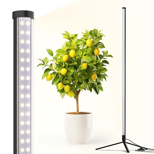 Barrina Vertical Grow Light T10, 42W 5000K, Full Spectrum LED Plant Light for Indoor,Standing Wide Coverage, 4FT Height with On/Off Switch and Tripod Floor Stand - 5000K - 4FT Height