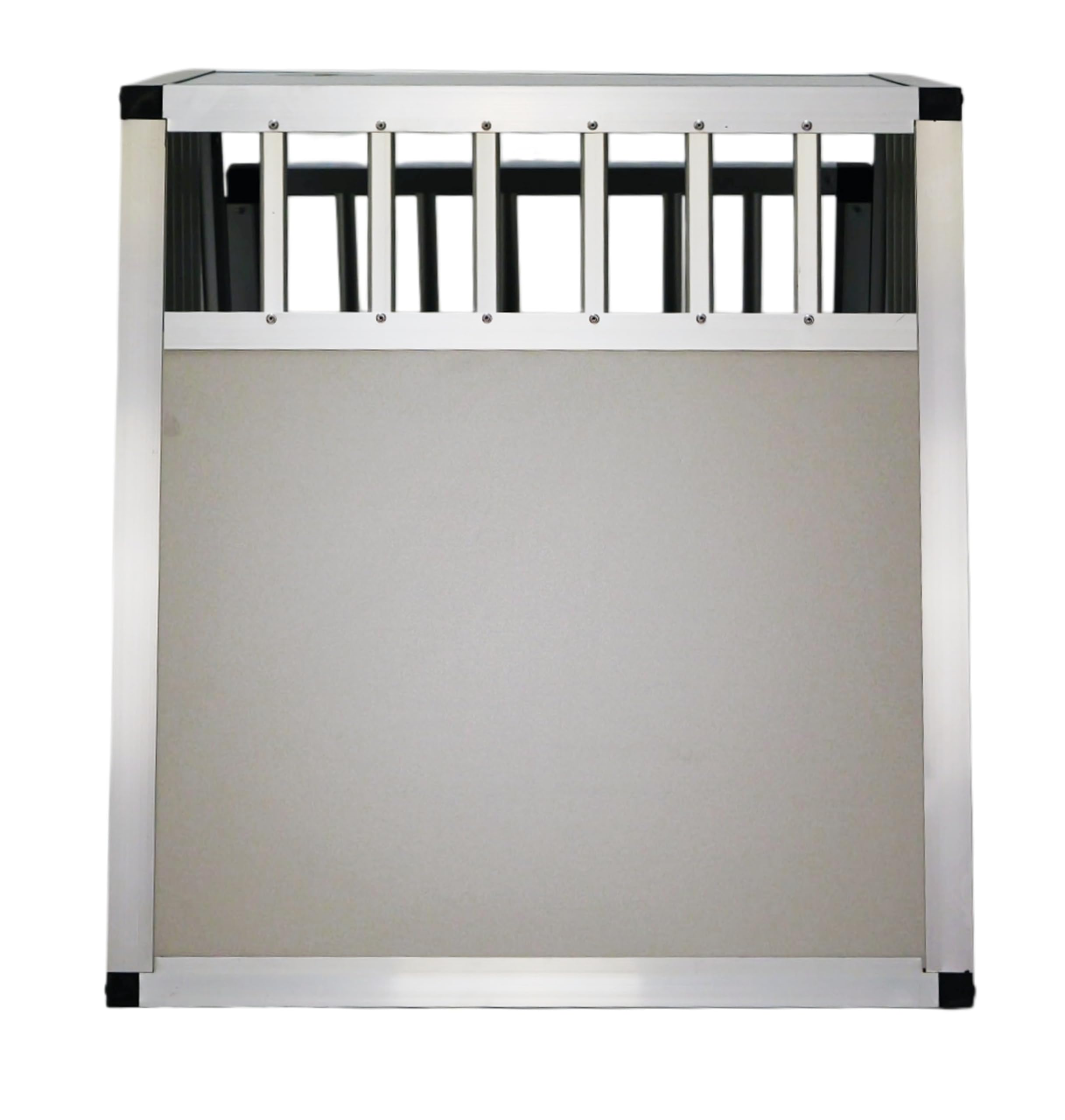 DOGHEAD Hundetransportbox Comfort, Single 60x75x63 cm, Grau/Silber, Aluminium, Beidseitig Abgeschrägt 75°