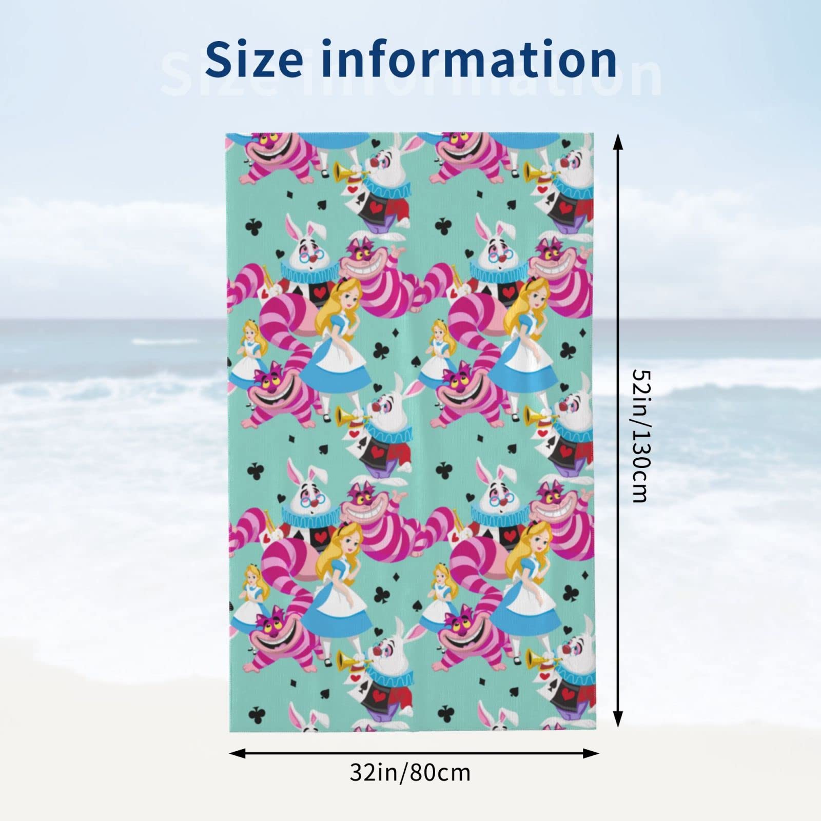 Amazon｜不思議の国のアリス バスタオル 大判 吸水 フェイスタオル 速