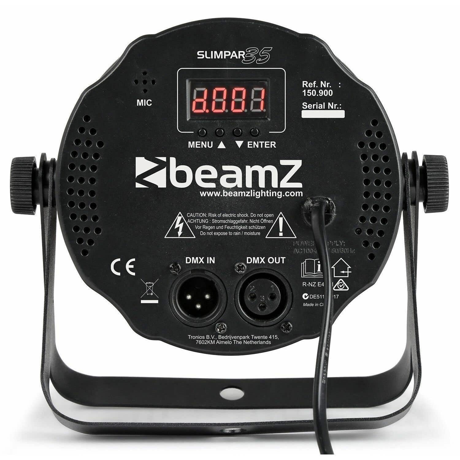 BeamZ SlimPar 35 Proyector láser para discoteca Negro - Accesorio de discoteca (Proyector láser para discoteca, Negro, LED, 12 lámpara(s), 3 W, Azul, Verde, Rojo)