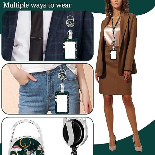 Miniatura 4 de Portatarjetas de identificación, lindo cordón para profesor de hongos polilla con soporte de identificación, soporte para credencial de profesor,