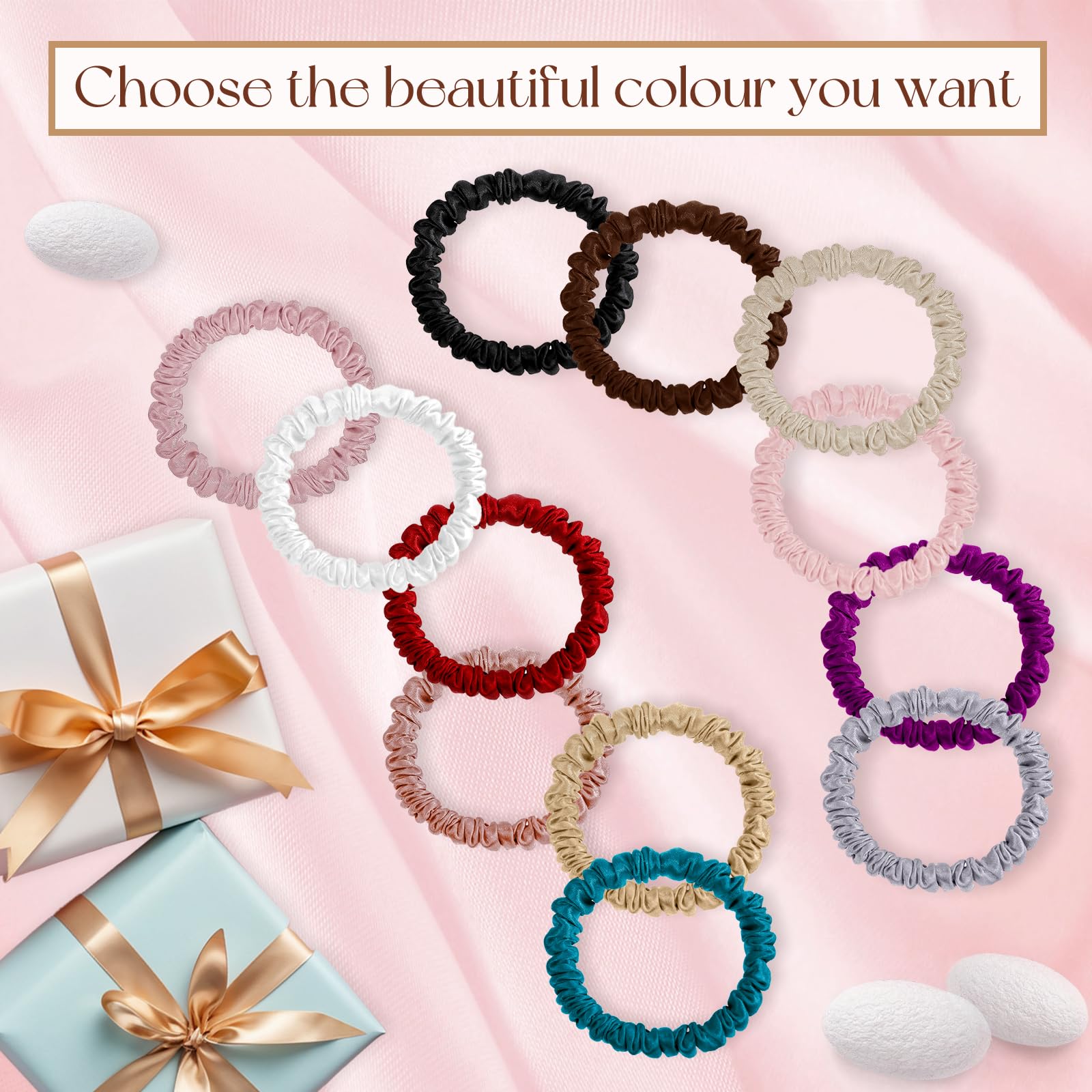 Amazon.com : 22 Momme 6PCS 100% Mulberry Silk Hair Ties 