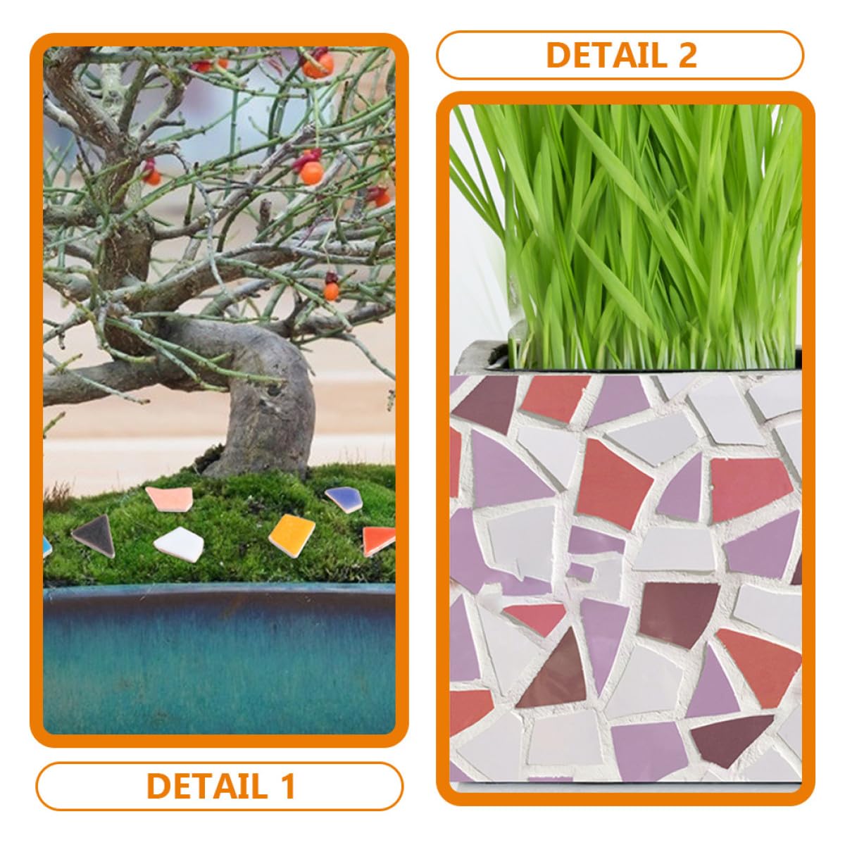 Tessere per Mosaico in Ceramica Fai da Te, Pezzi Irregolari per Decorazioni Sicure, Lavorazione Fine, Stile Moderno e Creativo, 1 Sacchetto per Artigianato e Specchi