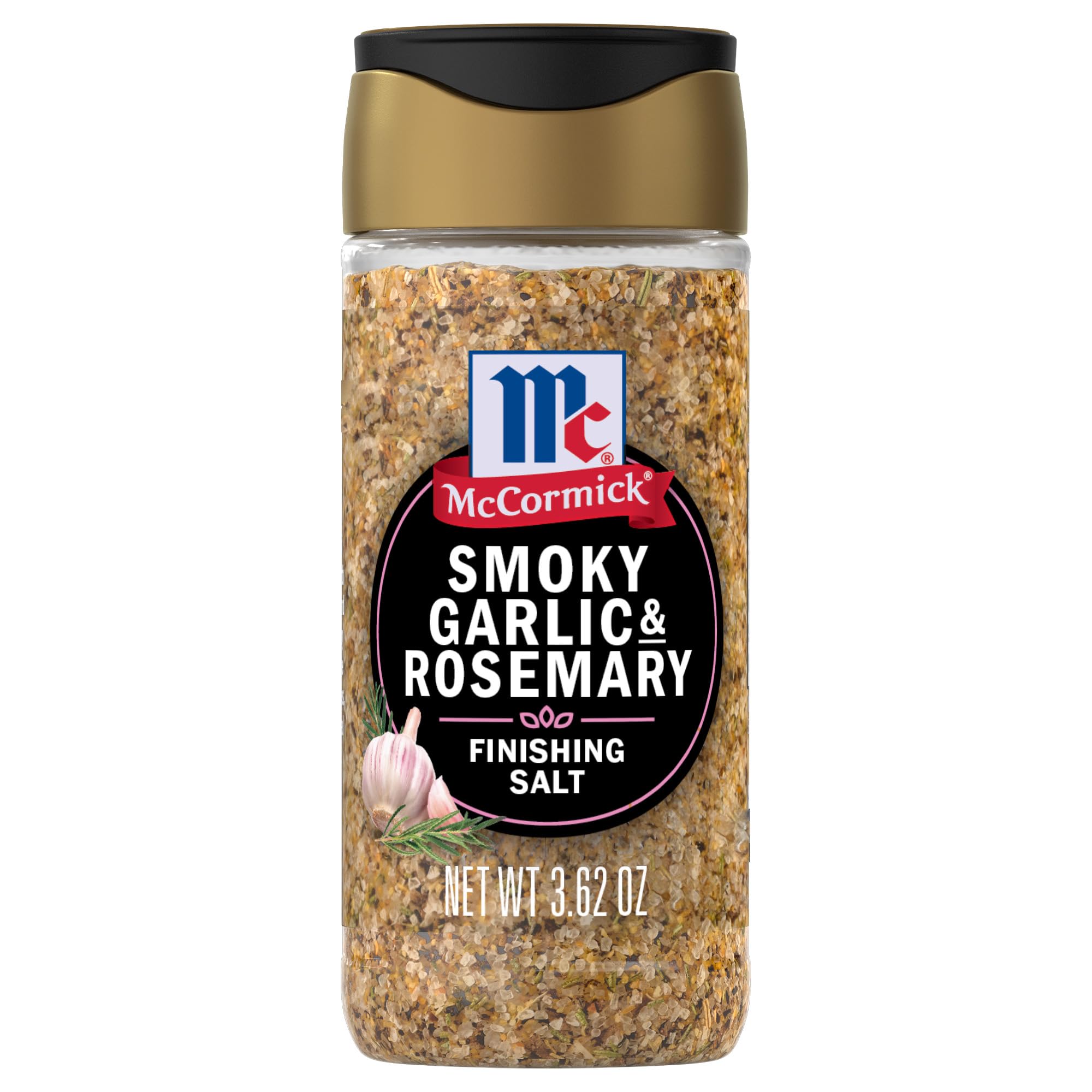 McCormickFinishing Salt, Smoky Garlic & Rosemary, Limited Edition, For Roasted Veggies, Chicken, Pork Chop, French Fries, Baked Potato, Salad Dressing, Steak Rub, and More, 3.62 oz
