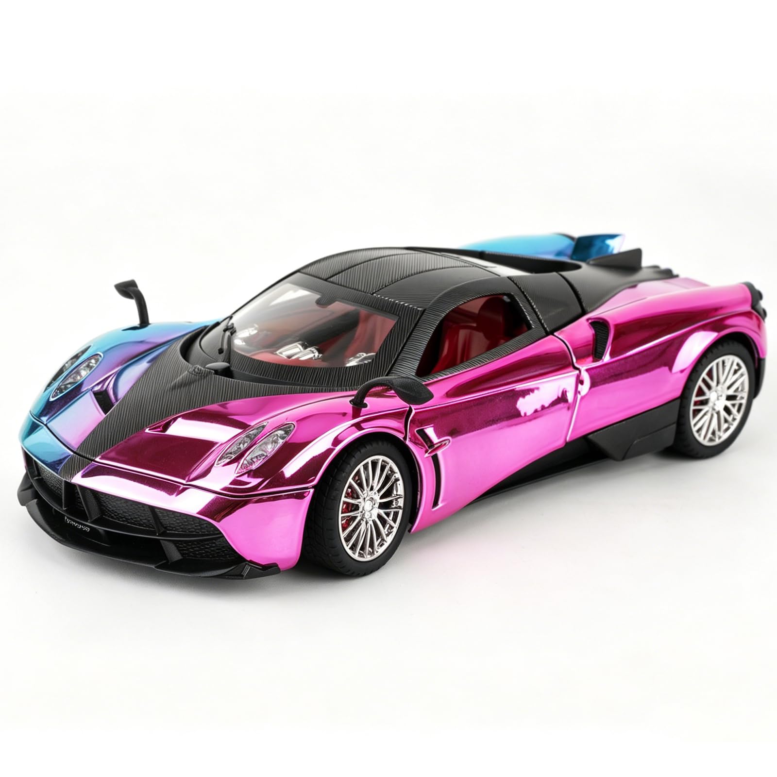 imtfzct 1:24 Scale Pagani Huayra China Dragon Model Car with Pull-Back Function and Light & Sound Effects, an Ideal Choice for Collectors and Gift-Giving Red