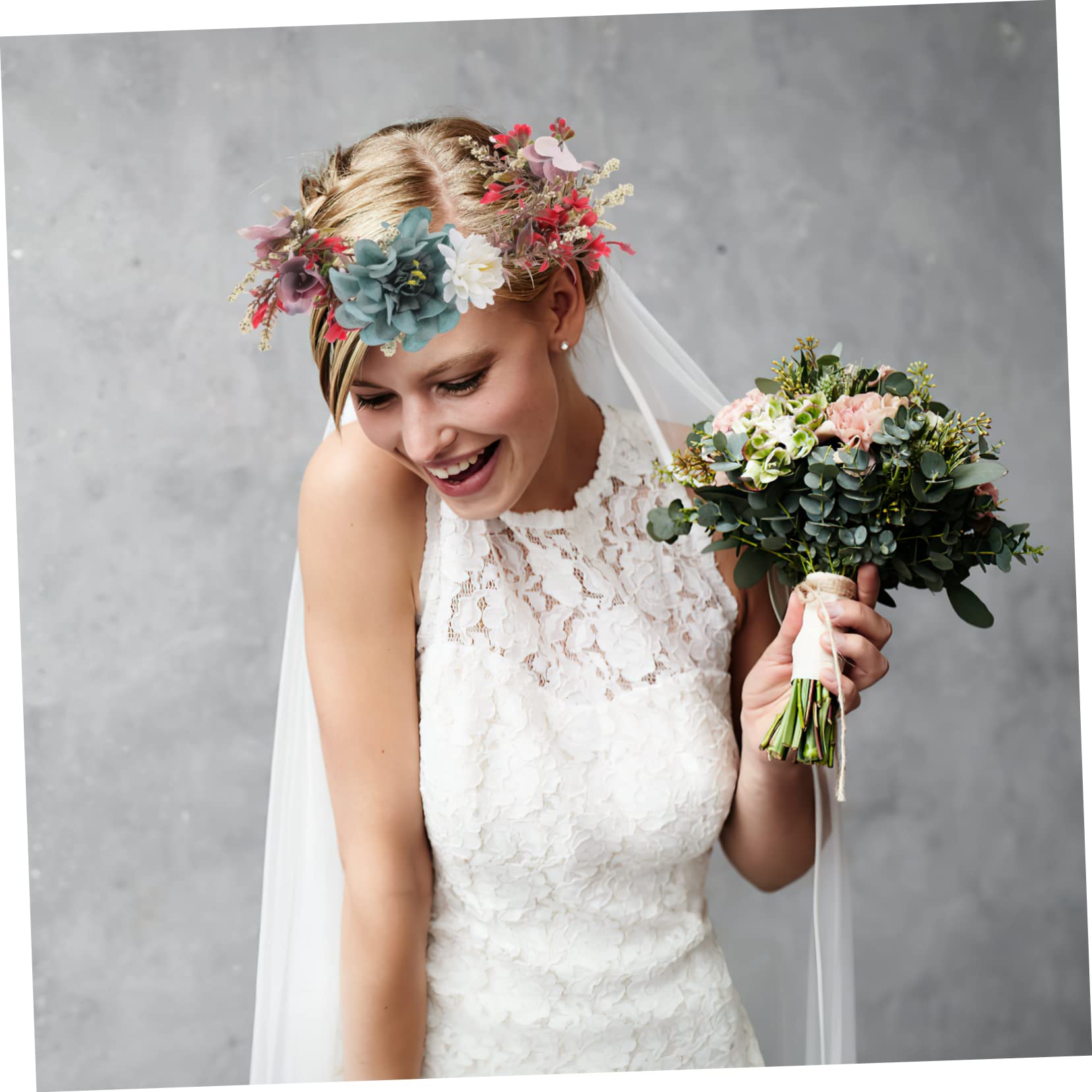 FOMIYES 4piezas Diadema De Flores Artificiales Para Novia Floral Para Bodas y Accesorios Para Cabello De Para Novias y Jóvenes
