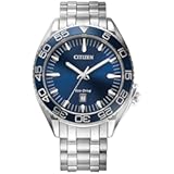 Men&apos;s Eco-Drive Sport Luxury Carson Watch&comma; Stainless-Steel Bracelet and Case&comma; 3 Hand&comma; Date