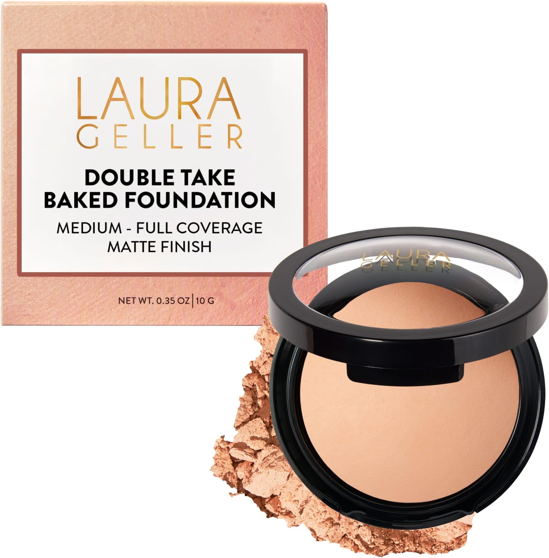 LAURA GELLER NEW YORK Baked Double Take Powder Foundation - Fair - Buildable Medium to Full Coverage - Matte Finish