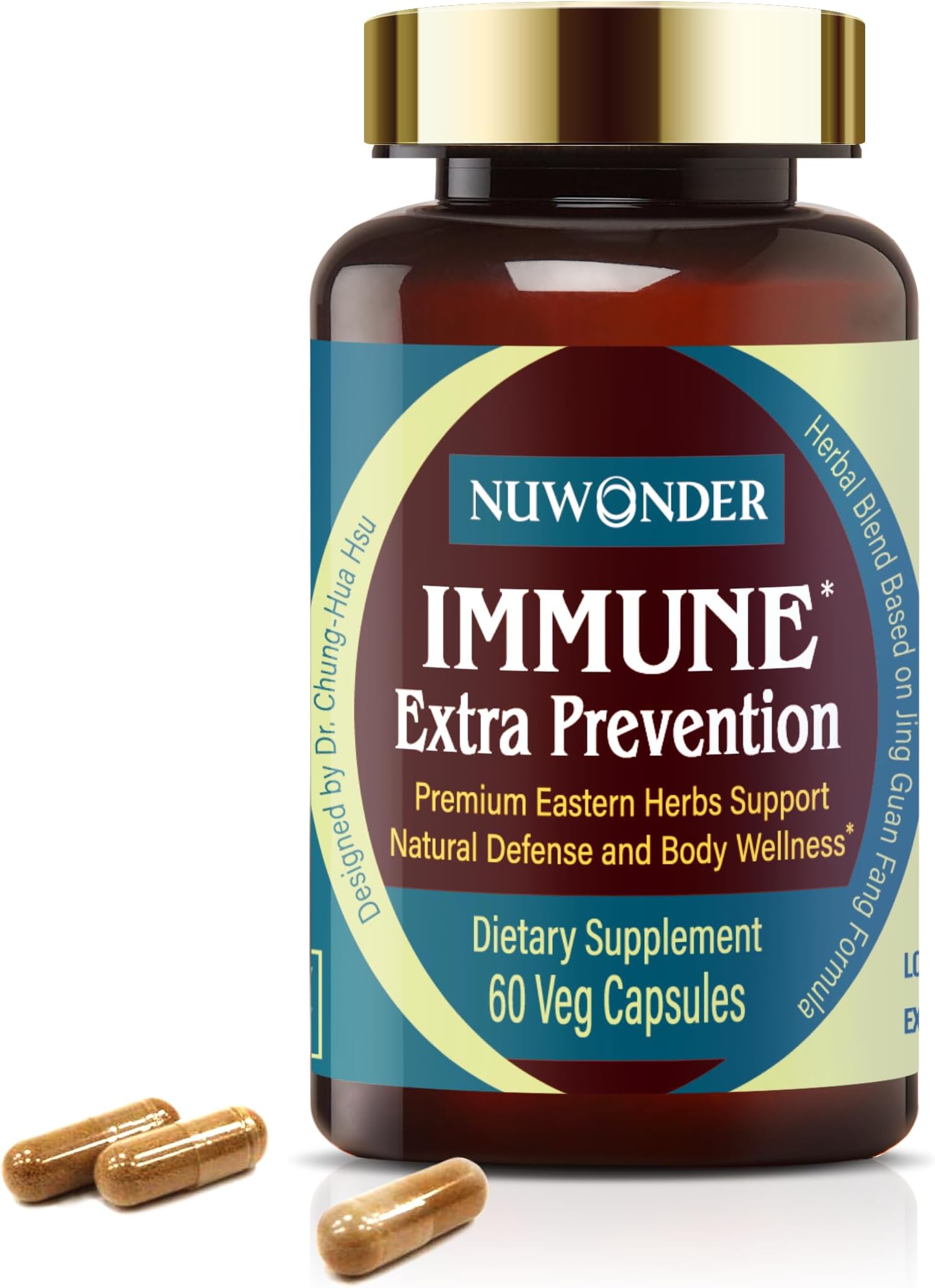 Immune Extra Prevention, Natural Immune Support, Clinically Tested Formula, Natural Defense, Body Wellness, Non-Drowsy, No Chemical Ingredient. Awarded the Greatest Inventions. 60 Capsules