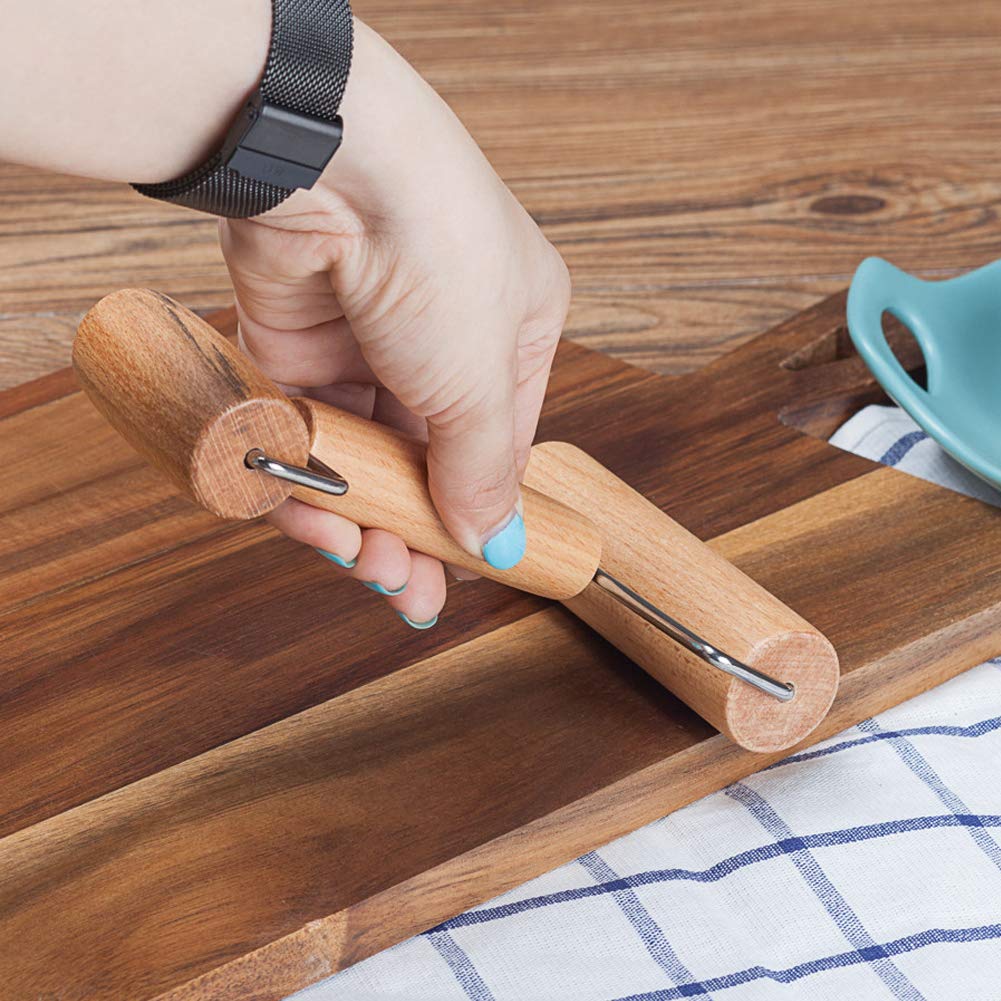 Matterello In Legno Antiaderente - Doppio Rullo Per Pasta, Pizza E Biscotti - Foto 8