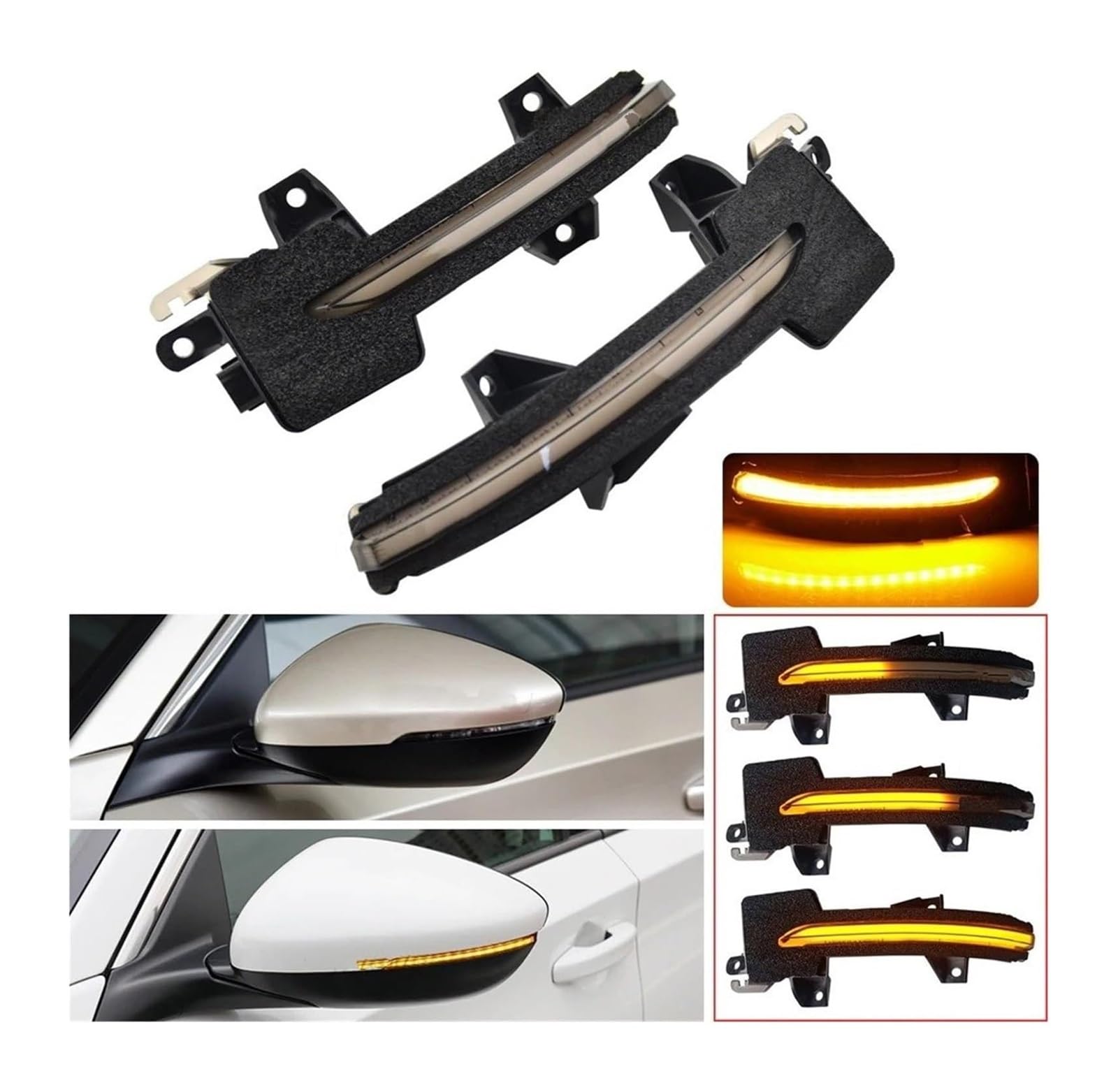 Freccia Specchietto Retrovisore Per Accord Per Inspire 2018 2019 2x DRL Luce Dinamica Posteriore Indicatore Direzione Specchietto Laterale(Crystal)