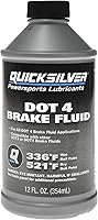 Quicksilver DOT 4 Brake Fluid - 521°F Dry Boil Point, Corrosion Protection for Powersports & Marine Engines