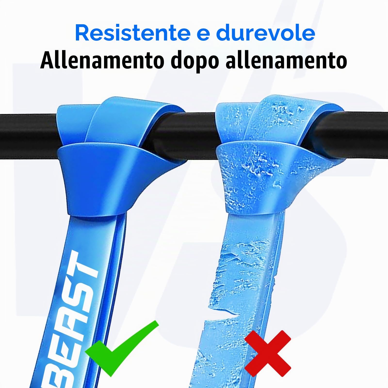 FitBeast Set di fasce di resistenza, 5 livelli per sollevamento pesi, costruzione muscolare, allenamento in palestra a casa, stretching, fasce elastiche con ancoraggio alla porta
