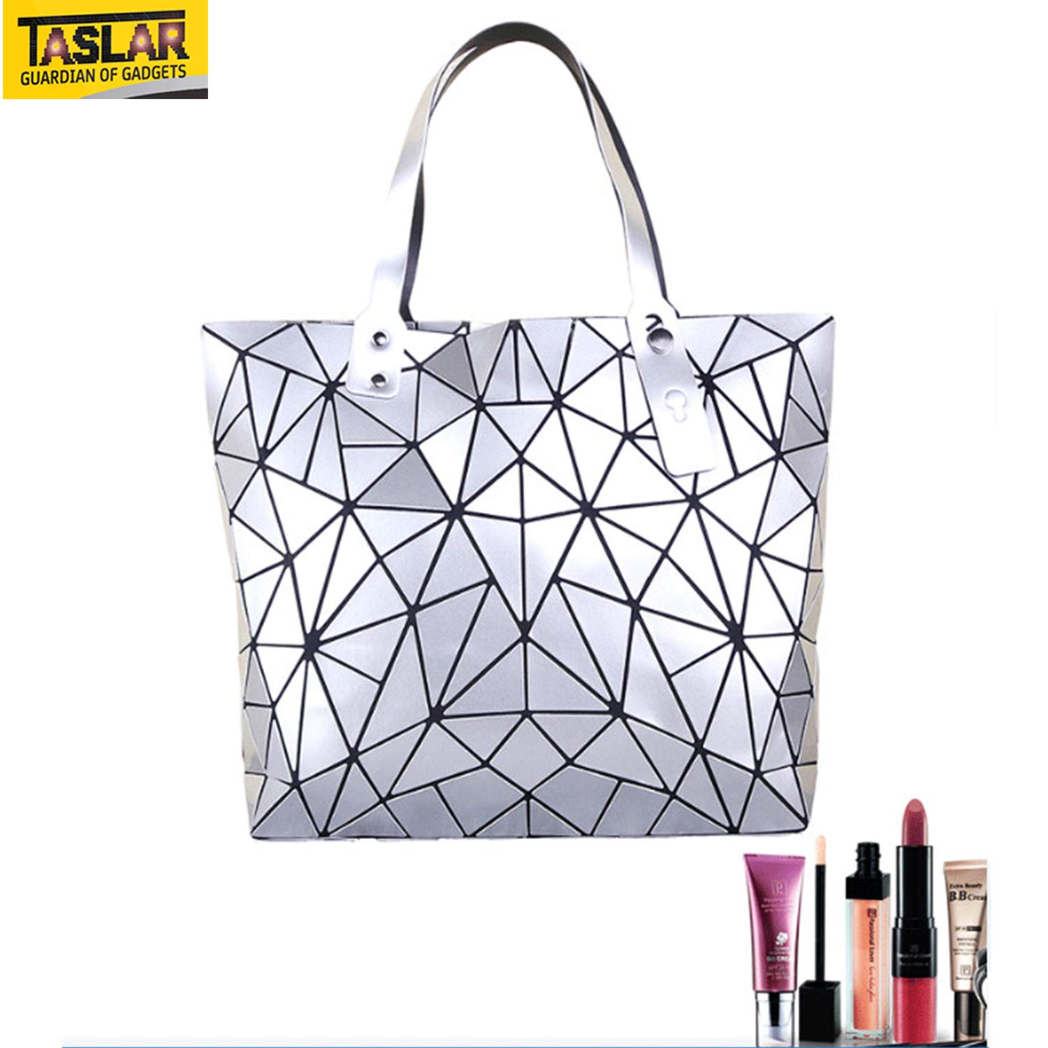 TASLAR Geometric Luminous Crossbody Bag Women Tote Bag Holographic Purses and Flash Reflective Shoulder Clutch Bag for Girls, Women 2