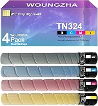 TN324 TN-324 Toner Cartridge Replacement for Konica Minolta BizHub C258 C308 C368 (4-Pack)