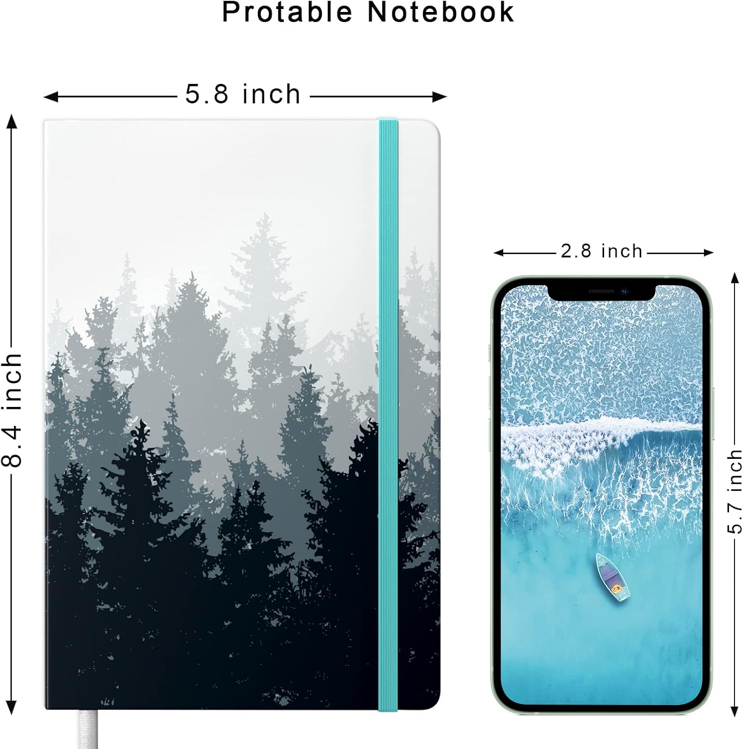 Lined Journal Notebook, Hardcover, Medium 5.7 x 8.4 in, 160 Pages Thick Paper, Cute Aesthetic A5 College Ruled Notebook for Journaling Writing Work Office School Women Men, Colorful Marble