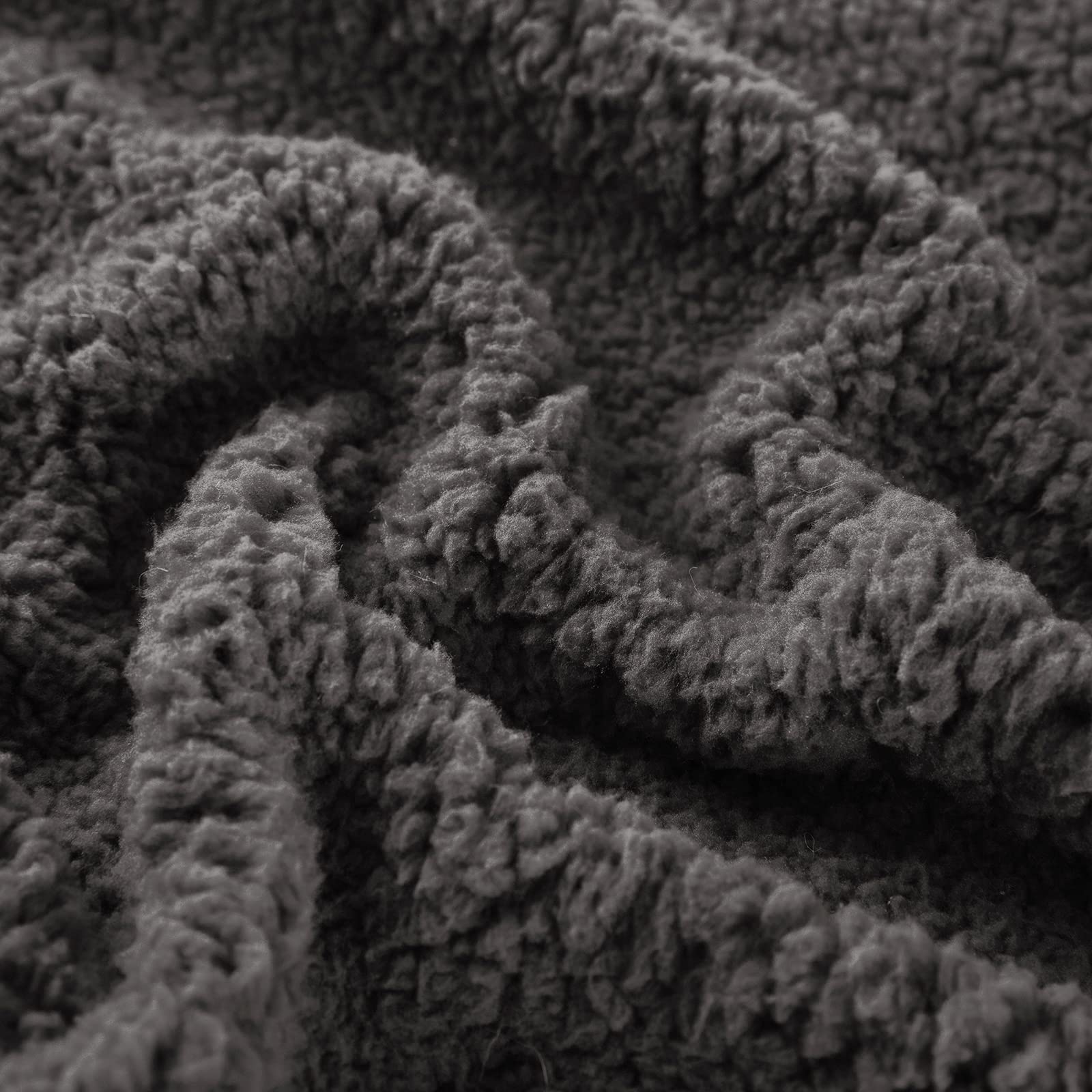 DaysU Manta de forro polar a rayas, suave y acogedora manta reversible de franela Sherpa para sofá, manta de felpa gruesa cálida y esponjosa, tamaño Queen para cama, 1 paquete, 86 x 94 pulgadas, gris