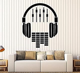 Decal Art Fantastic Home Decor - Large Vinyl Wall Sticker Headphone Sound DJ Music Sticker Large DÃ©cor 58x50cm