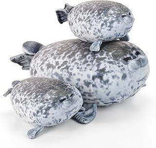 Cute Stuff, 16 inch Large Seal Stuffed Animals with 2 Baby Seal Plush Toys, Chubby Blob Seal Plush Pillow Cute Stuffed Animals Hugging Pillow Gift for Birthday,Valentine,Christmas