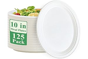100% Compostable Oval Plates 10 Inch