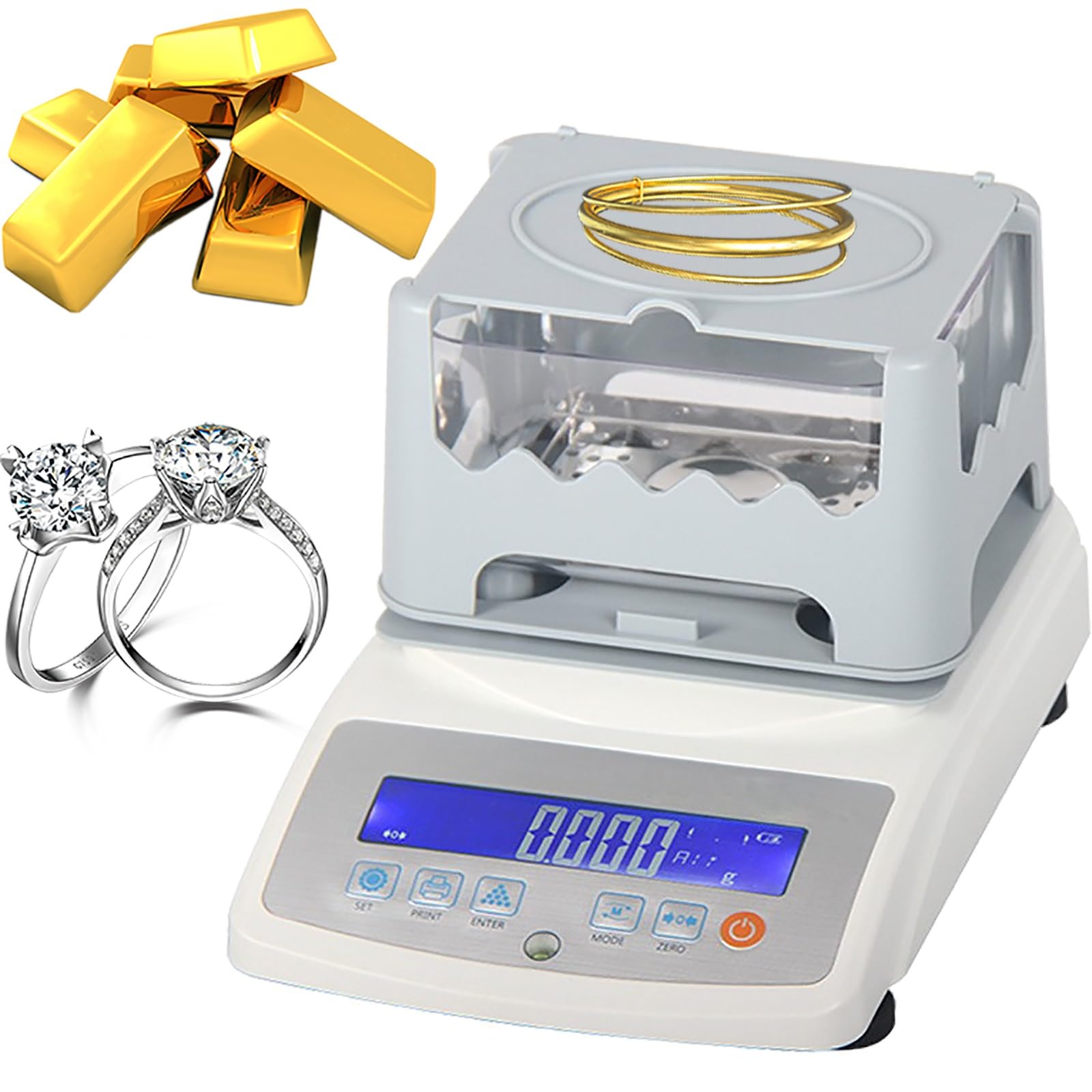 Densimetro elettronico for solidi,alta precisione 0,001g/cm3,misuratore di densità for granuli di gomma plastica,for test di densità di granuli di gomma plastica(1200A)