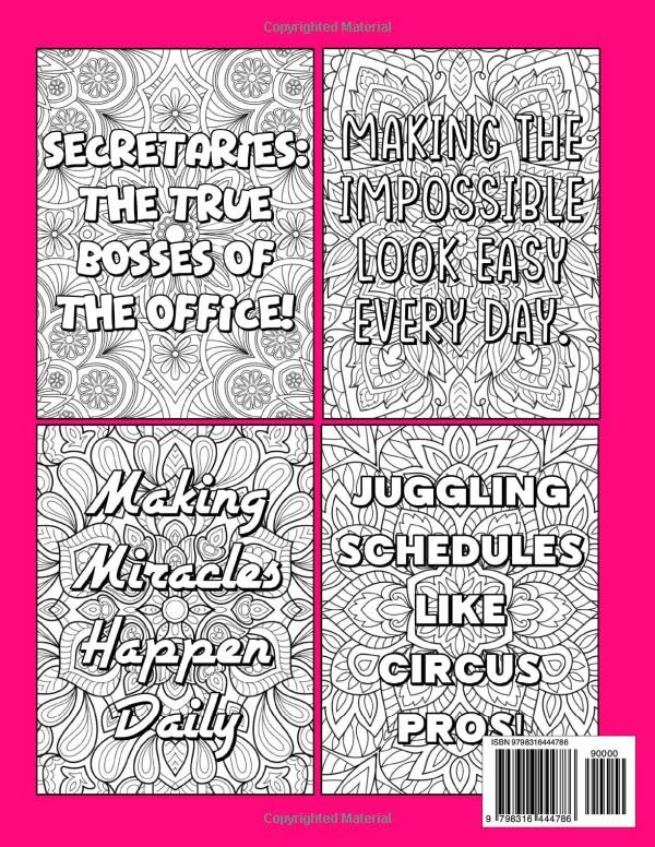 Secretary Coloring Book: A Relatable & Funny Appreciation Gift for Secretaries Women with Relaxing Designs image 3