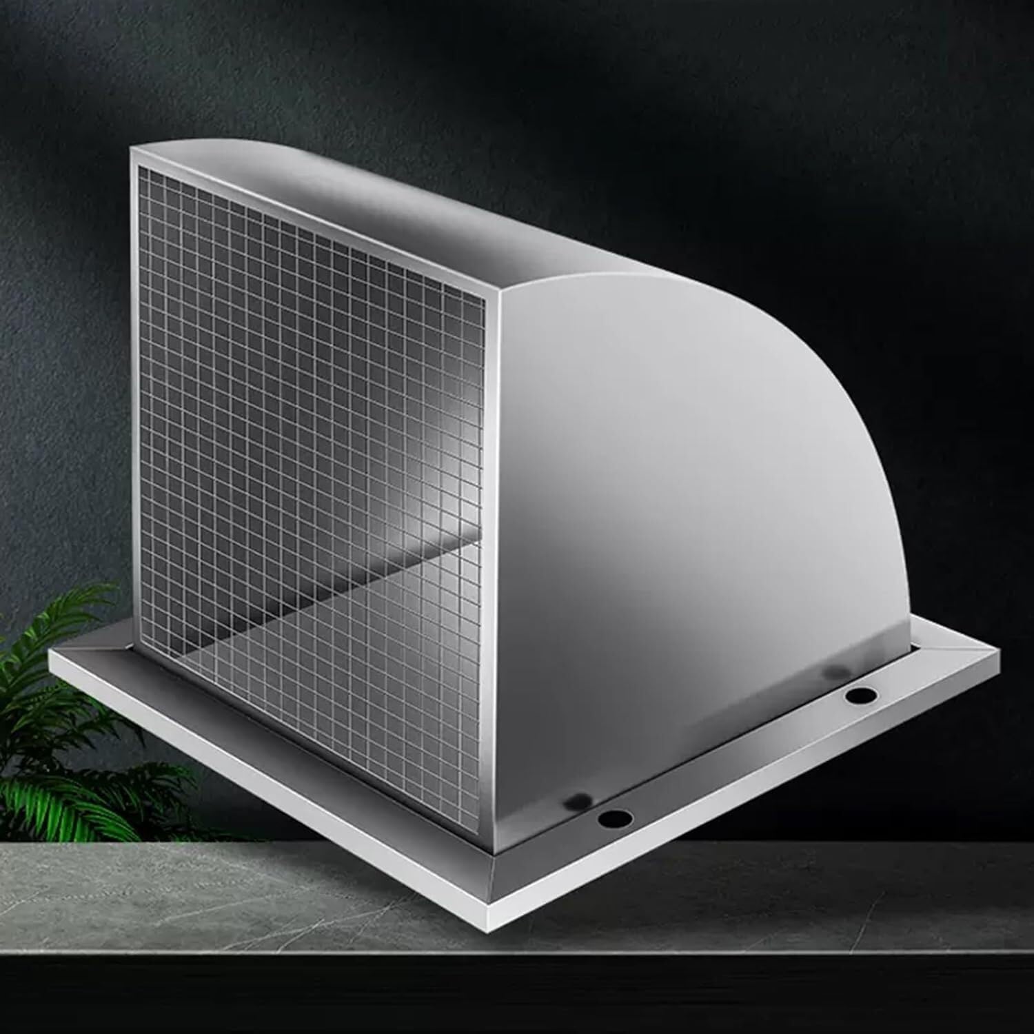 JvFbjLF 304 Stainless Steel Exterior Vent Kitchen Hood Exhaust Fan Outlet Square Exhaust Cover(8inches)