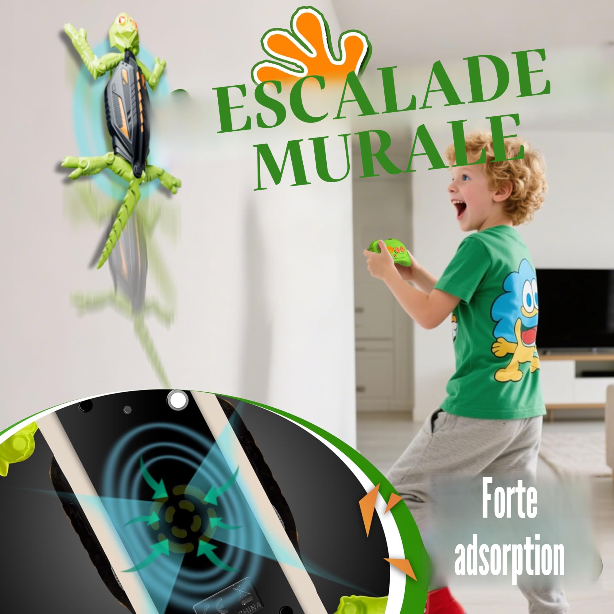Rechargeable Caméléon Télécommandé, Gecko Radiocommandé avec Yeux LED, Lézard Robot Jouet, Cadeau Anniversaire pour Enfant Garçons Filles 3 4 5 6 7 8+ Ans [Version Améliorée]
