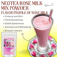 Vista 3 de Neotea Mezcla de leche de rosa en polvo, sin conservantes, sin OMG, sin color artificial, leche de rosa orgánica en polvo para cocinar, beber