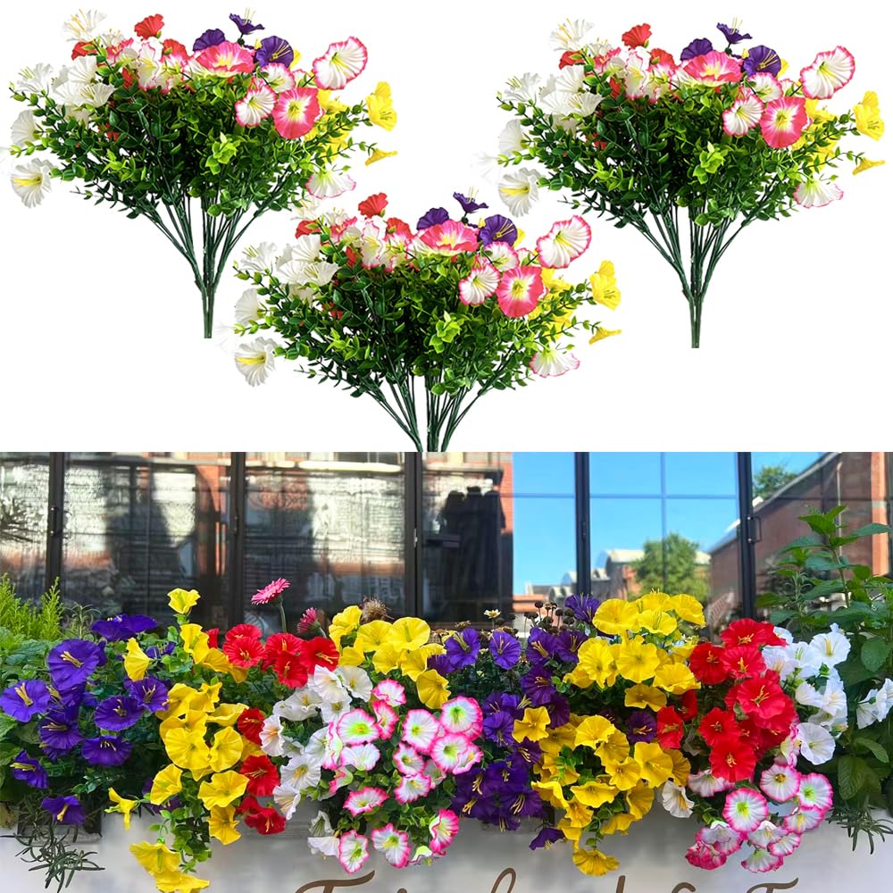 Plantes artificielles extérieur anti-UV Lot 15 fleurs Morning Glory jardin