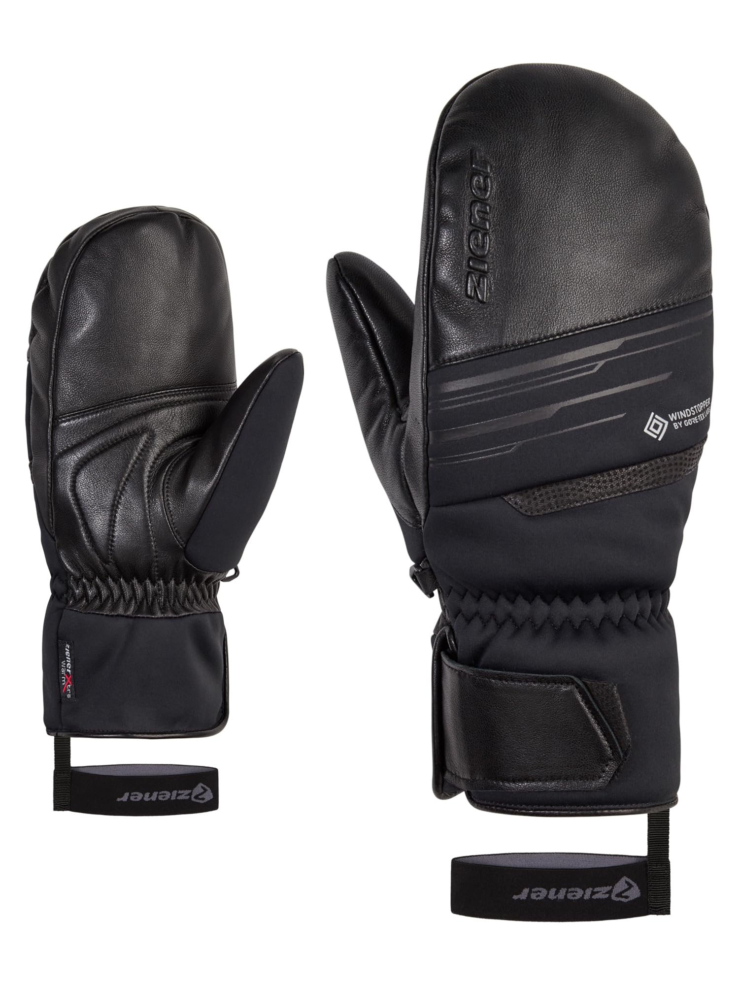 Ziener Men's Garcelo Ski Mittens/Winter Sports | Primaloft Soft-Shell, Black, 9.5