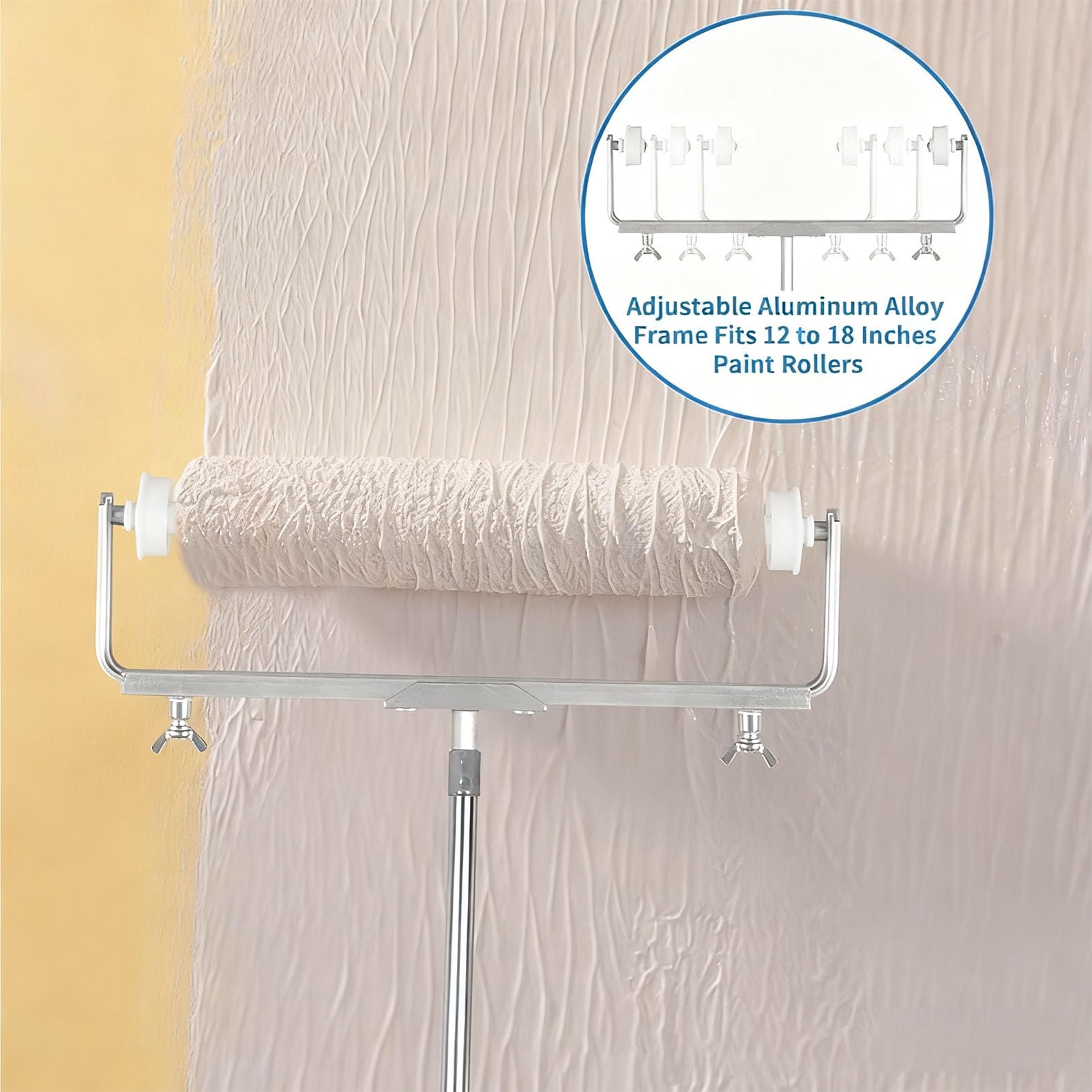 Kit de Rodillo de Pintura de 18 Pulgadas con 5 Postes de extensión, Bandeja de Pintura, Ruedas de Cubierta de Rodillo para Paredes Interiores, techos, Pintura casera DIY